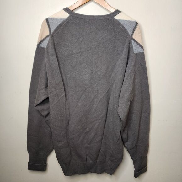 N Peal 100% Cashmere Sweater V Neck Argyle Mens XL Old Money Hand Laid Scotland - Picture 6 of 12